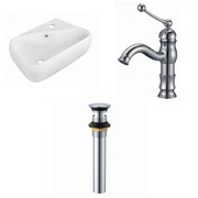 AMERICAN IMAGINATIONS 17.5-in. W Above Counter White Vessel Set For 1 Hole Right Faucet AI-34246